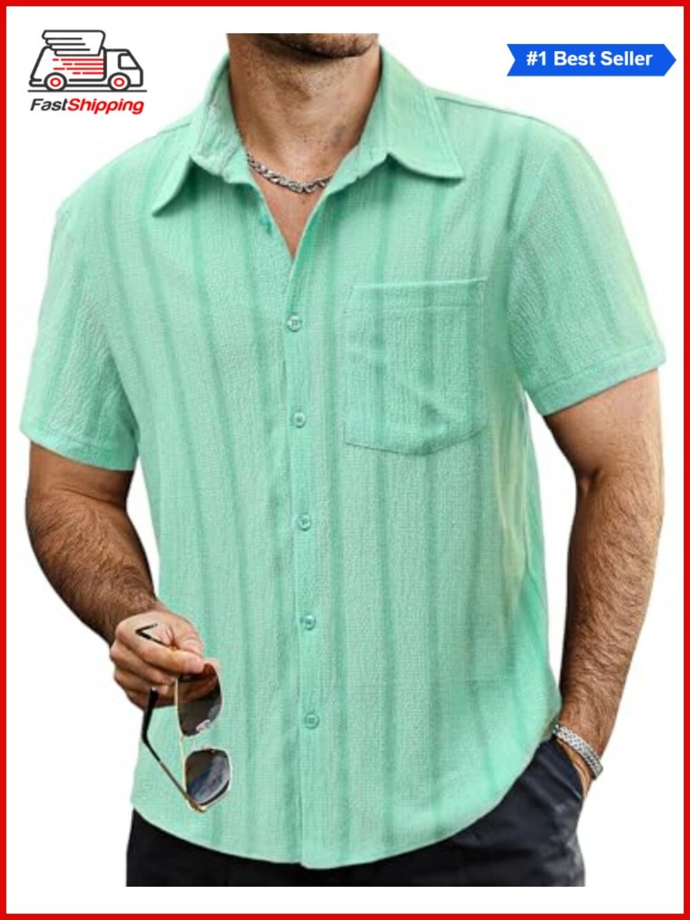 ✨ VATPAVE Men's Button Down Short Sleeve Hawaiian Shirt Summer Beach Casual